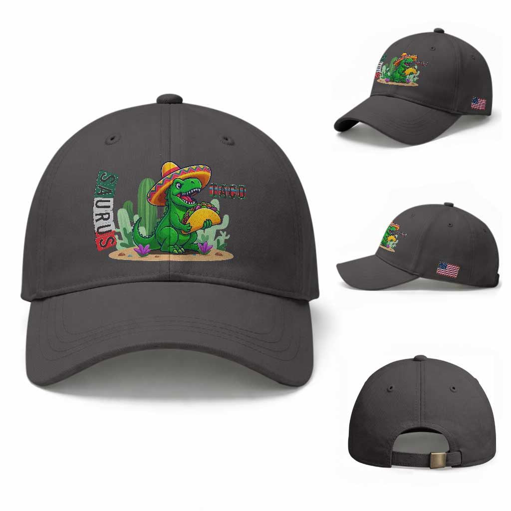 Mexican Food Lover Gift Baseball Cap Funny Dinosaur Taco Saurus