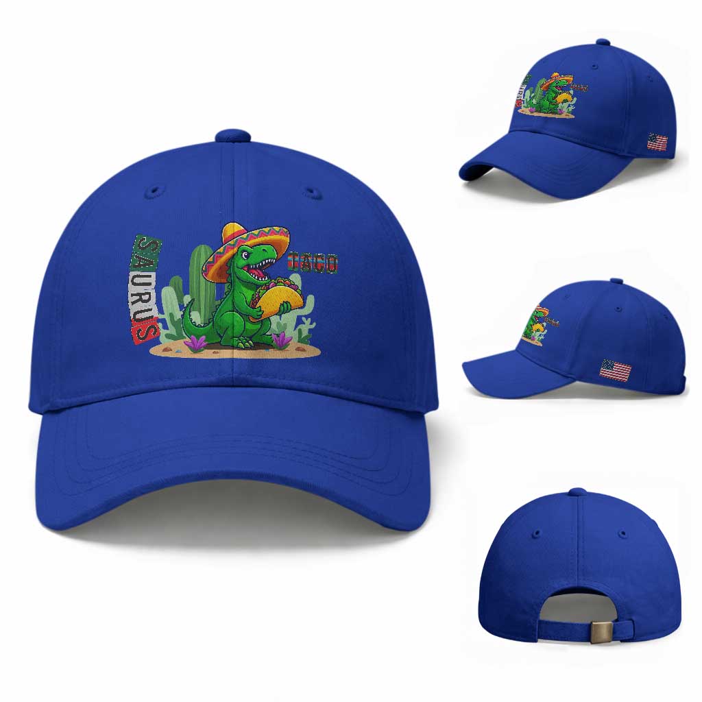 Mexican Food Lover Gift Baseball Cap Funny Dinosaur Taco Saurus