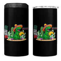 Mexican Food Lover Gift 4 in 1 Can Cooler Tumbler Funny Dinosaur Taco Saurus
