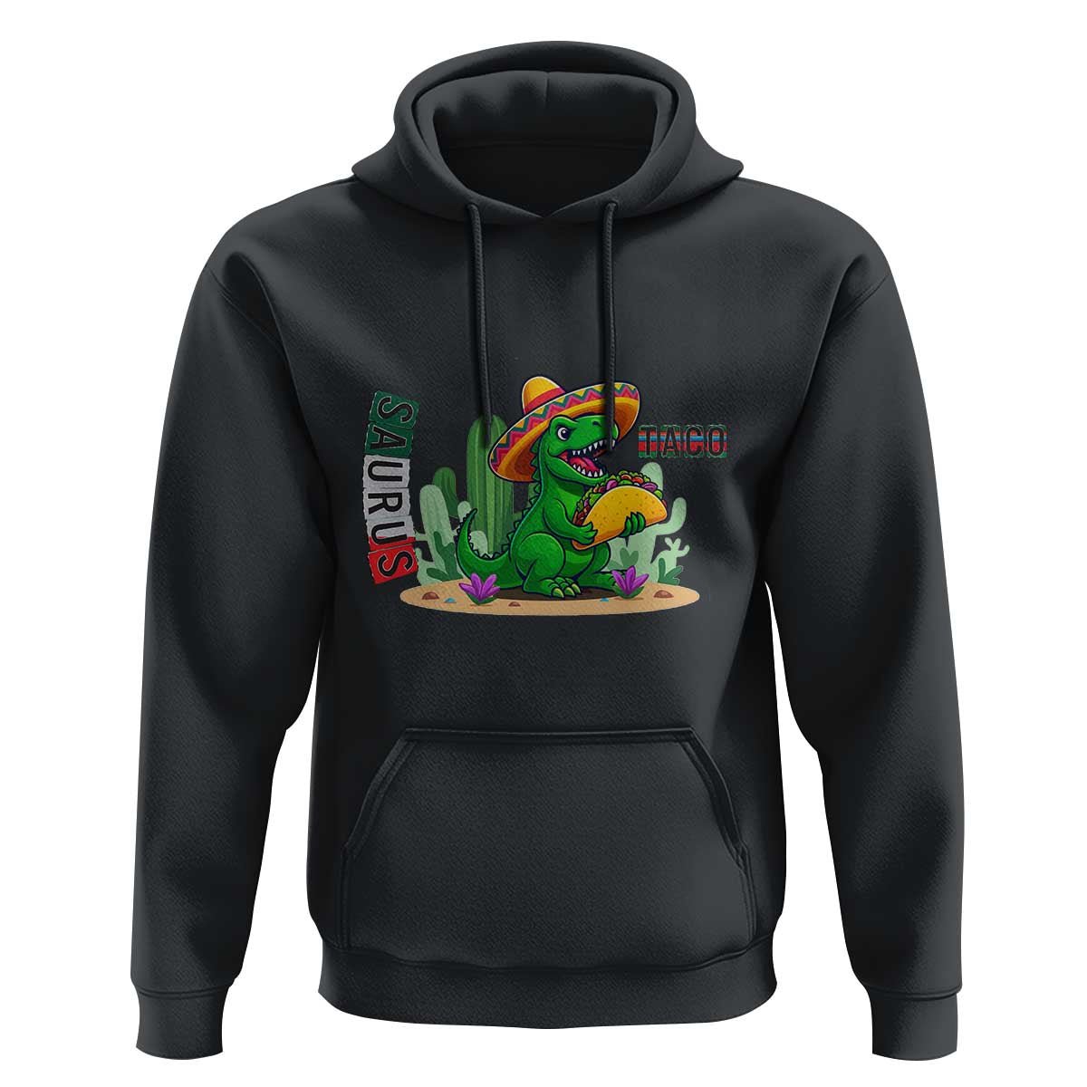 Mexican Food Lover Gift Hoodie Funny Dinosaur Taco Saurus - Wonder Print Shop