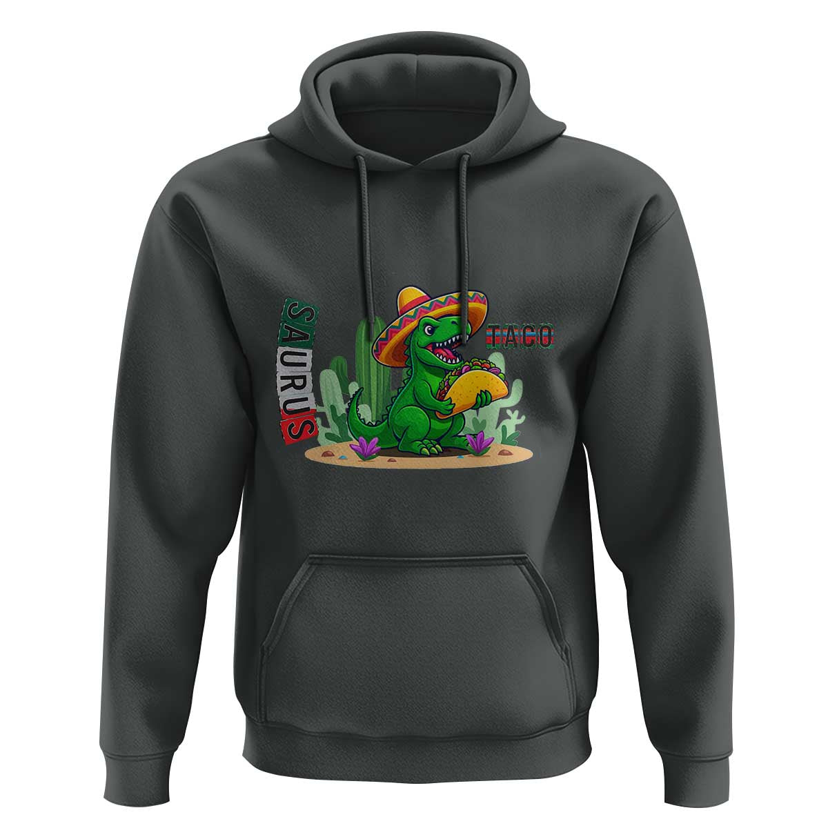 Mexican Food Lover Gift Hoodie Funny Dinosaur Taco Saurus - Wonder Print Shop