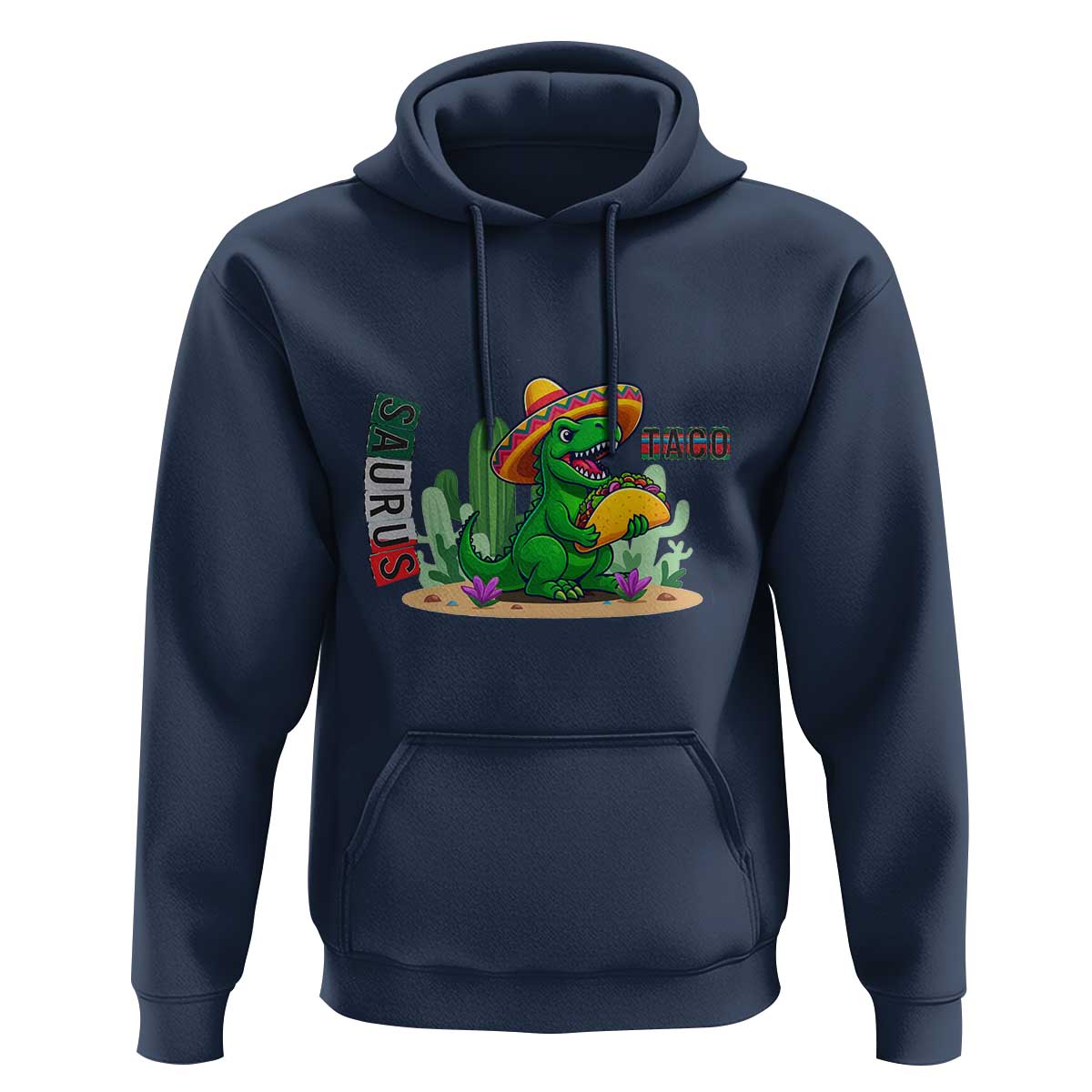 Mexican Food Lover Gift Hoodie Funny Dinosaur Taco Saurus - Wonder Print Shop