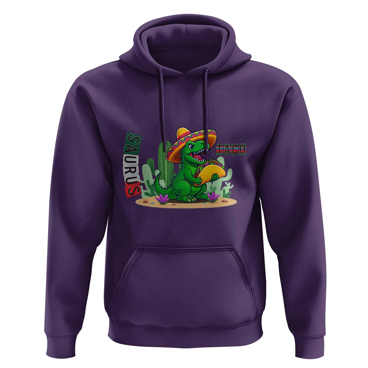 Mexican Food Lover Gift Hoodie Funny Dinosaur Taco Saurus - Wonder Print Shop