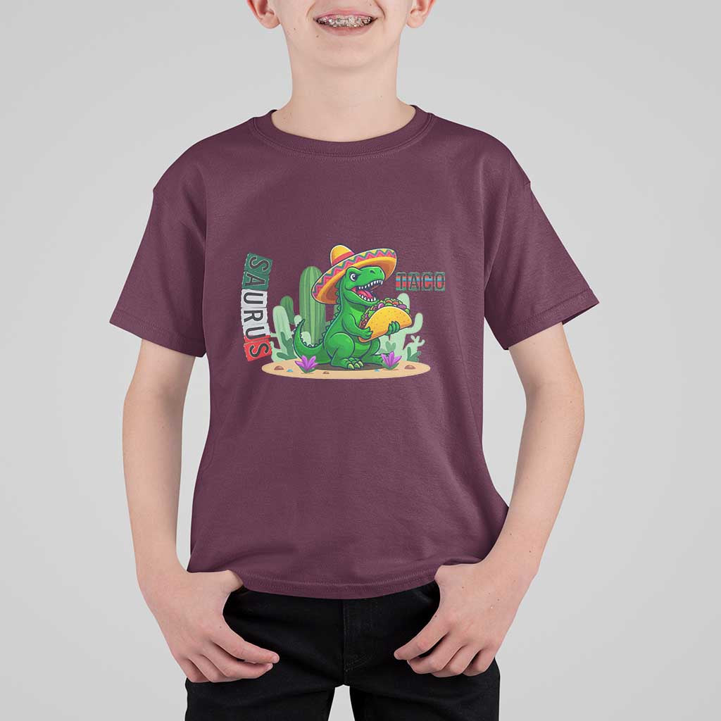 Mexican Food Lover Gift T Shirt For Kid Funny Dinosaur Taco Saurus - Wonder Print Shop
