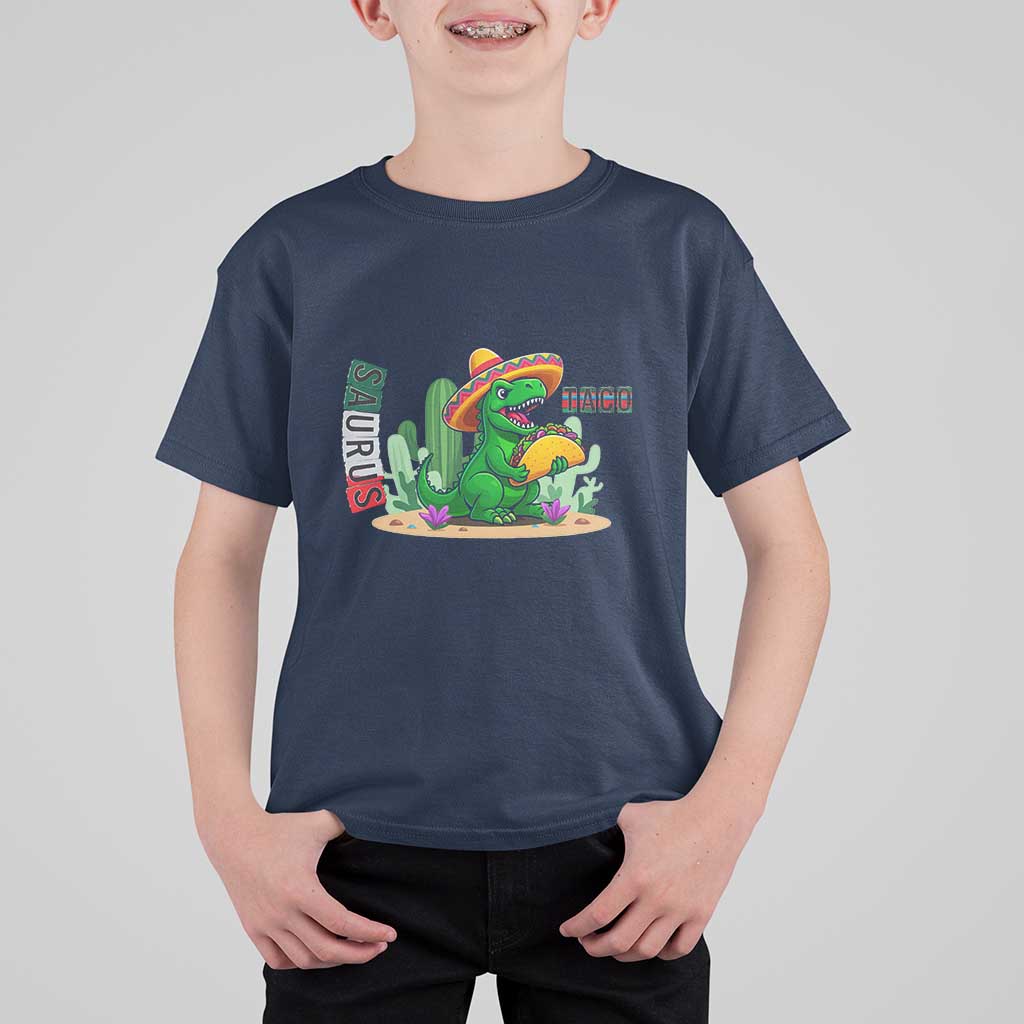Mexican Food Lover Gift T Shirt For Kid Funny Dinosaur Taco Saurus - Wonder Print Shop