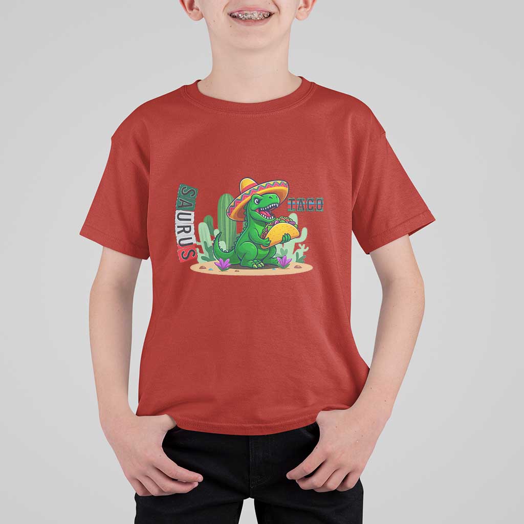 Mexican Food Lover Gift T Shirt For Kid Funny Dinosaur Taco Saurus - Wonder Print Shop