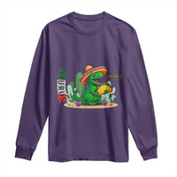 Mexican Food Lover Gift Long Sleeve Shirt Funny Dinosaur Taco Saurus - Wonder Print Shop