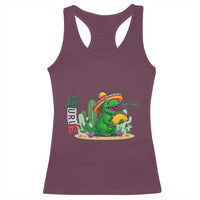 Mexican Food Lover Gift Racerback Tank Top Funny Dinosaur Taco Saurus - Wonder Print Shop