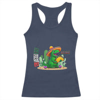 Mexican Food Lover Gift Racerback Tank Top Funny Dinosaur Taco Saurus - Wonder Print Shop