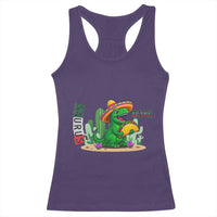 Mexican Food Lover Gift Racerback Tank Top Funny Dinosaur Taco Saurus - Wonder Print Shop