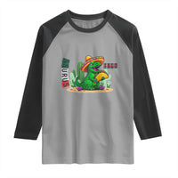 Mexican Food Lover Gift Raglan Shirt Funny Dinosaur Taco Saurus - Wonder Print Shop