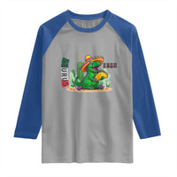 Mexican Food Lover Gift Raglan Shirt Funny Dinosaur Taco Saurus - Wonder Print Shop