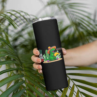 Mexican Food Lover Gift Skinny Tumbler Funny Dinosaur Taco Saurus