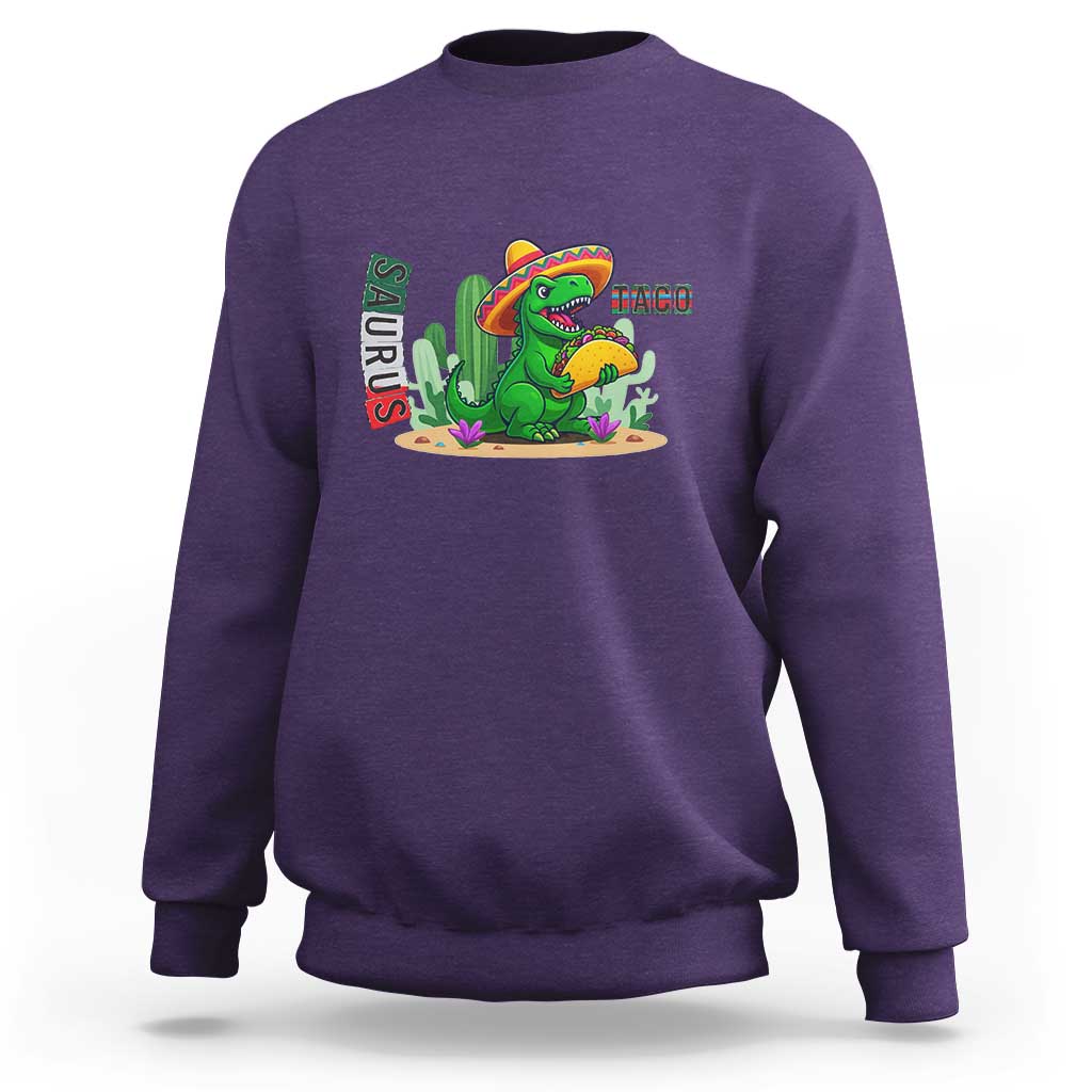 Mexican Food Lover Gift Sweatshirt Funny Dinosaur Taco Saurus - Wonder Print Shop