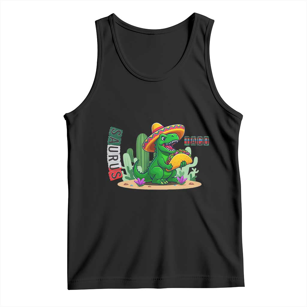 Mexican Food Lover Gift Tank Top Funny Dinosaur Taco Saurus - Wonder Print Shop