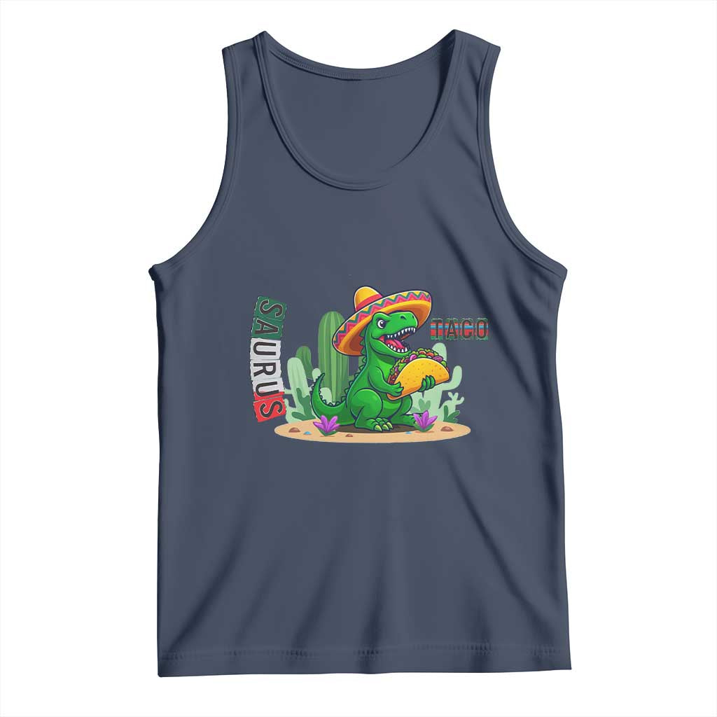 Mexican Food Lover Gift Tank Top Funny Dinosaur Taco Saurus - Wonder Print Shop