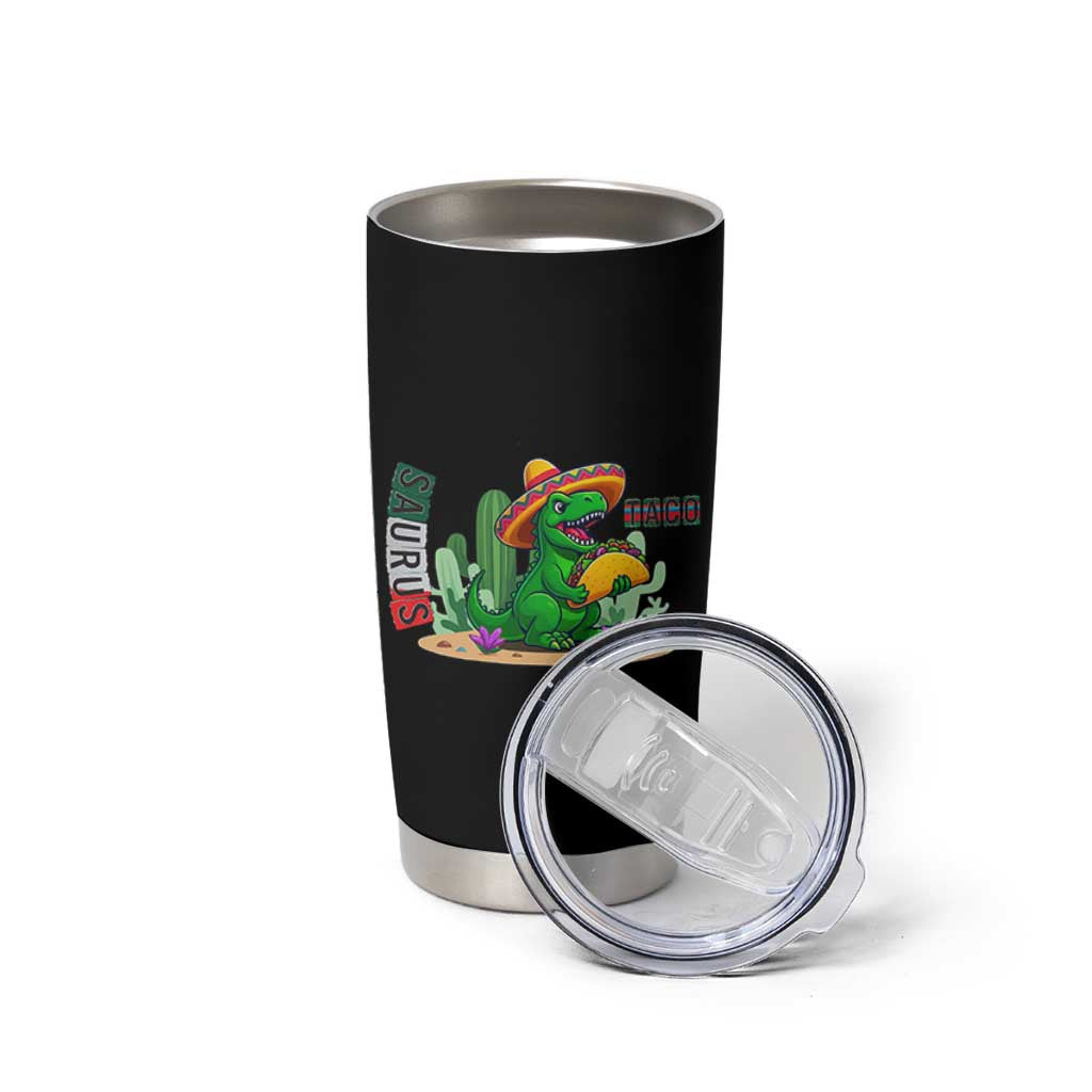 Mexican Food Lover Gift Tumbler Cup Funny Dinosaur Taco Saurus