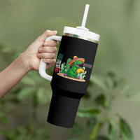 Mexican Food Lover Gift Tumbler With Handle Funny Dinosaur Taco Saurus