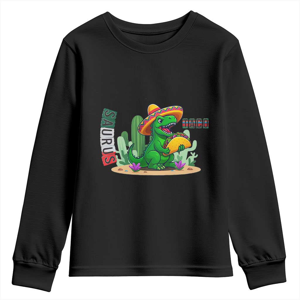 Mexican Food Lover Gift Youth Sweatshirt Funny Dinosaur Taco Saurus - Wonder Print Shop