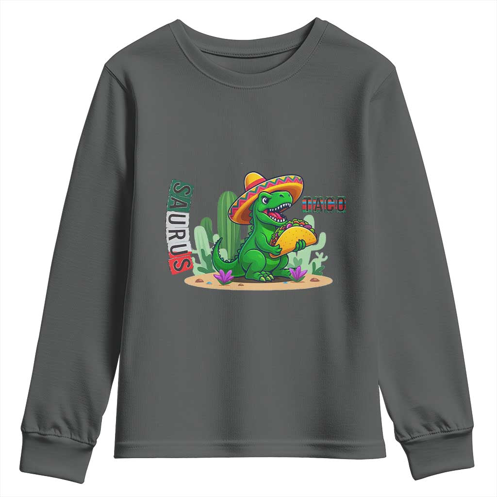 Mexican Food Lover Gift Youth Sweatshirt Funny Dinosaur Taco Saurus - Wonder Print Shop