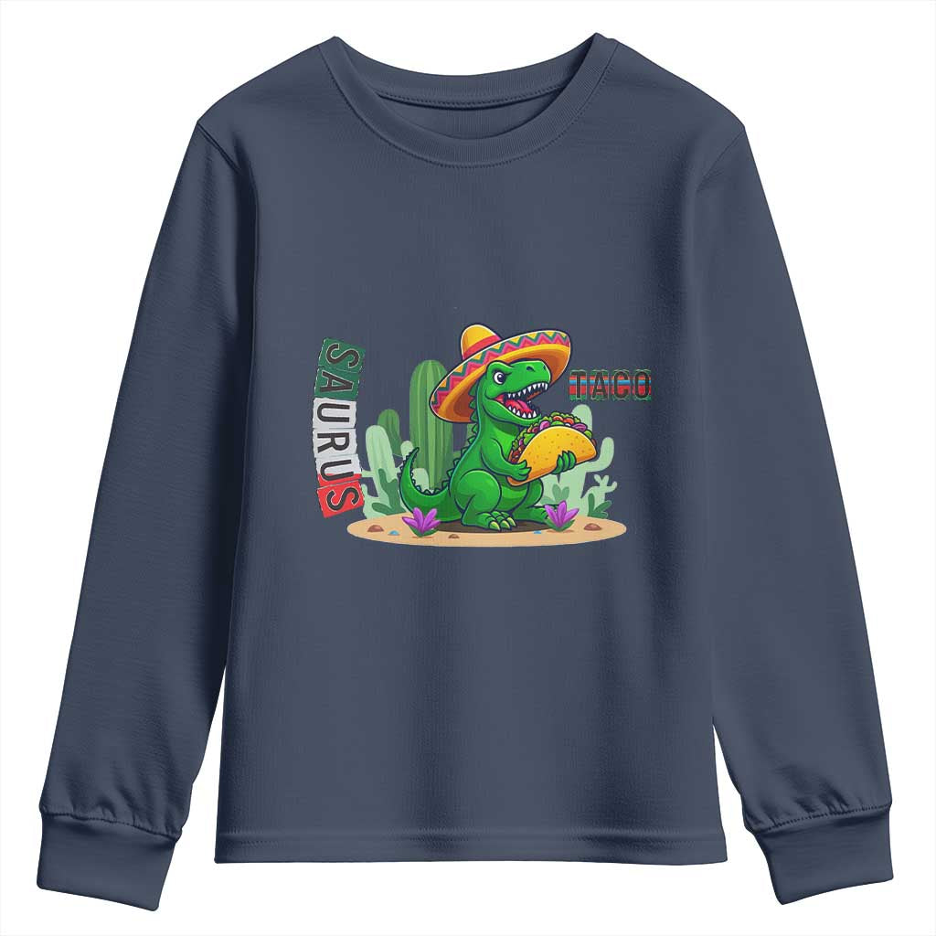 Mexican Food Lover Gift Youth Sweatshirt Funny Dinosaur Taco Saurus - Wonder Print Shop