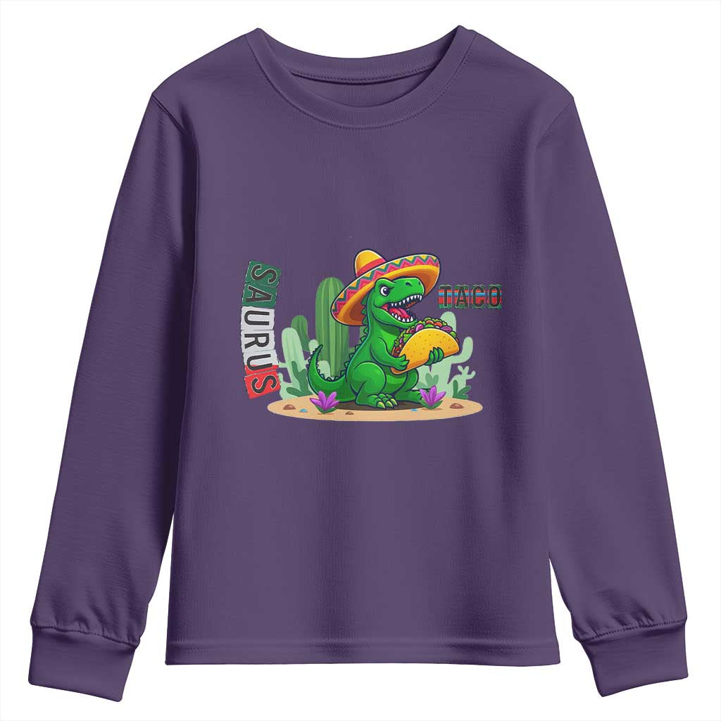 Mexican Food Lover Gift Youth Sweatshirt Funny Dinosaur Taco Saurus - Wonder Print Shop
