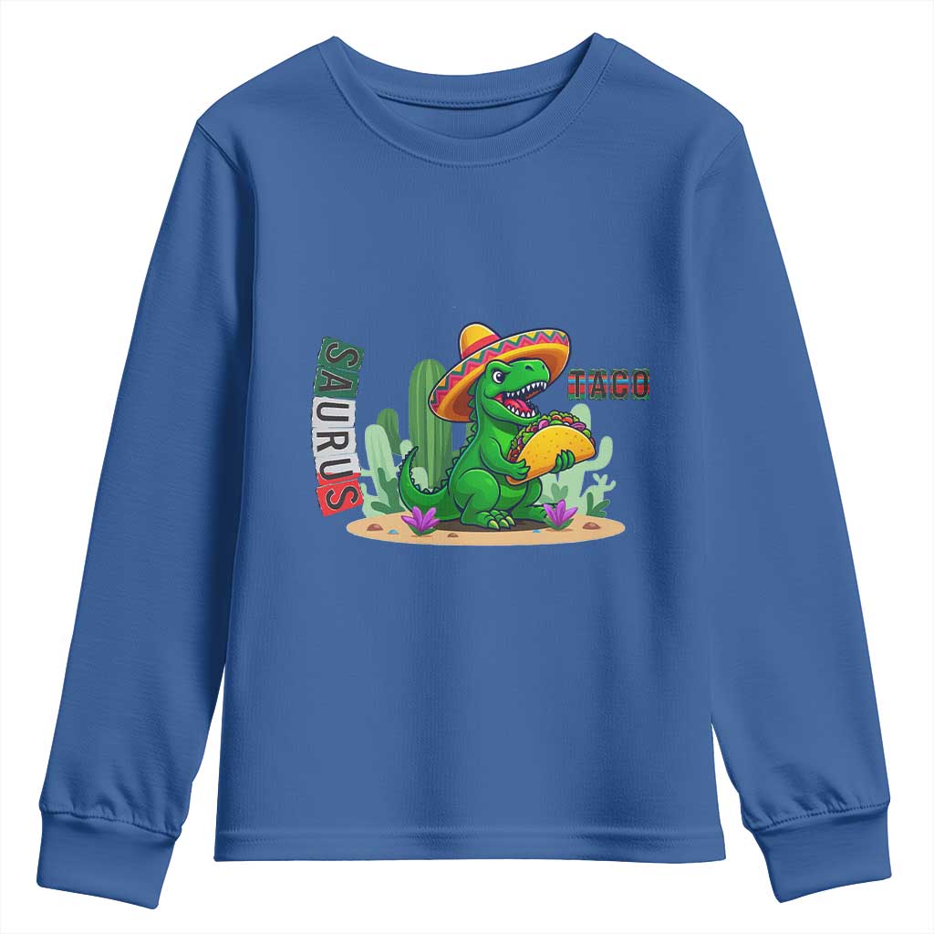 Mexican Food Lover Gift Youth Sweatshirt Funny Dinosaur Taco Saurus - Wonder Print Shop