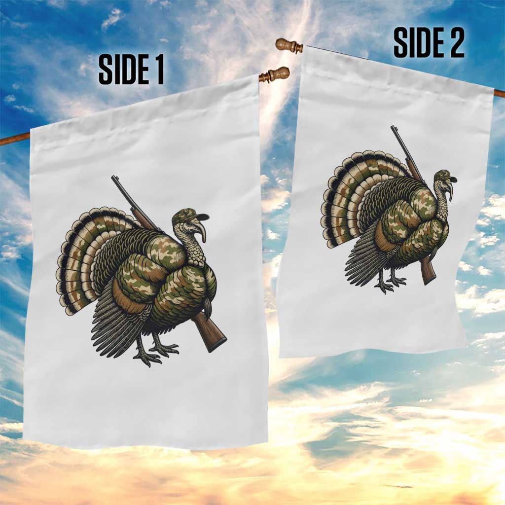 Funny Camo Turkey Hunter Rifle Gift Garden Flag - Wonder Print Shop