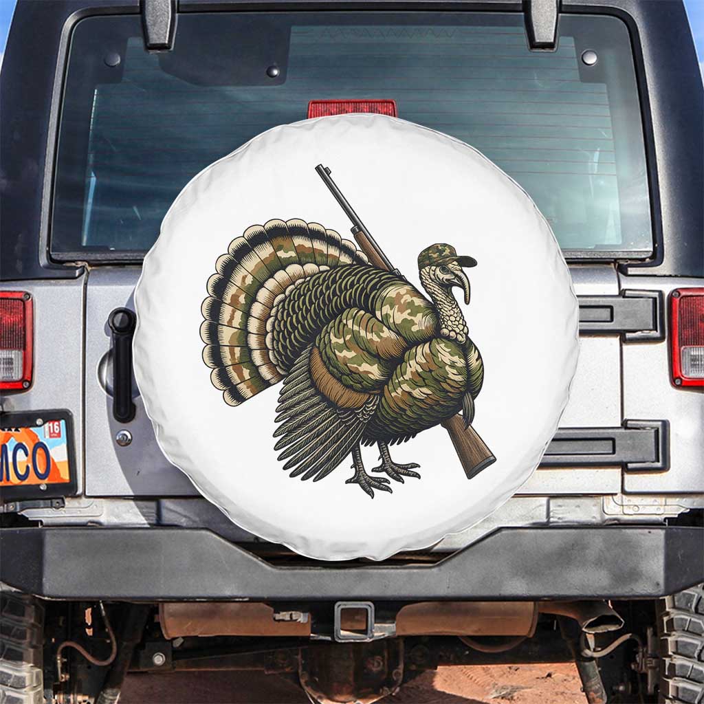 Funny Camo Turkey Hunter Rifle Gift Spare Tire Cover - Wonder Print Shop