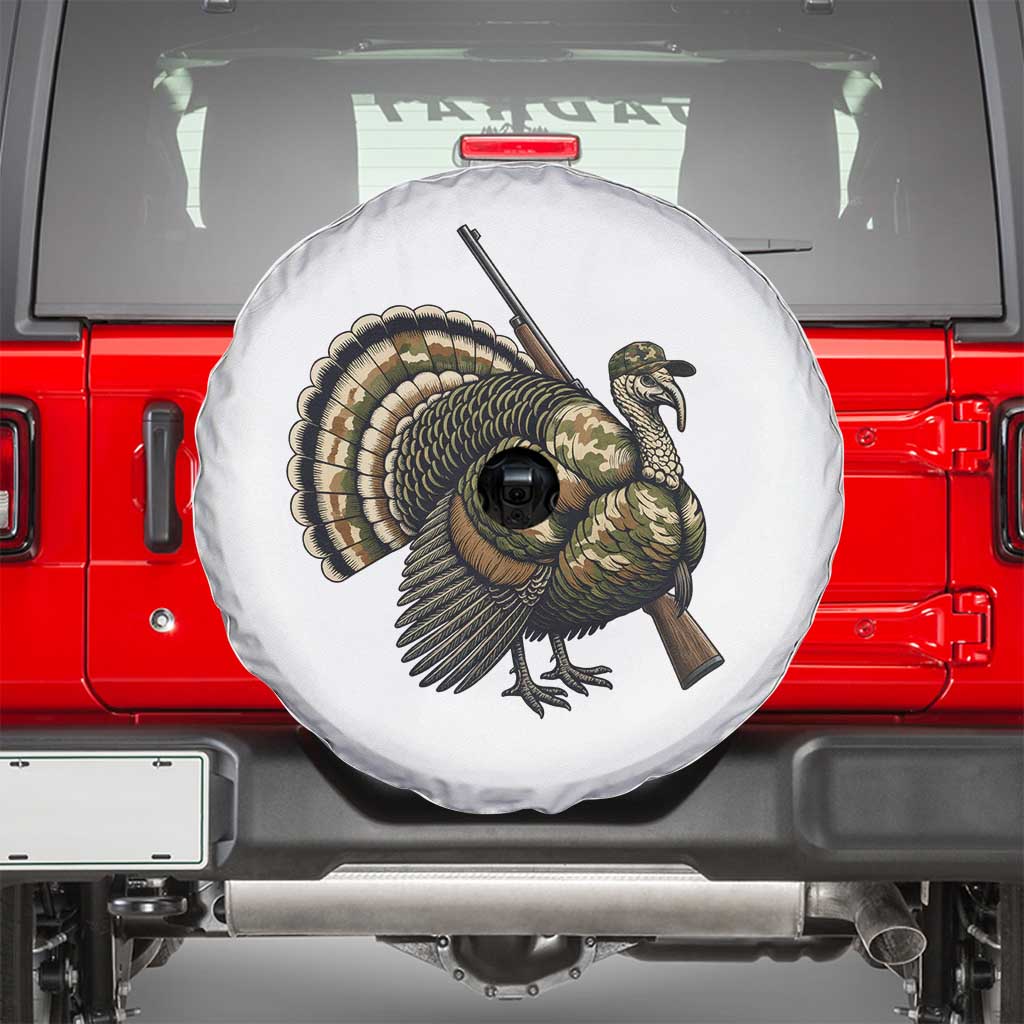 Funny Camo Turkey Hunter Rifle Gift Spare Tire Cover - Wonder Print Shop