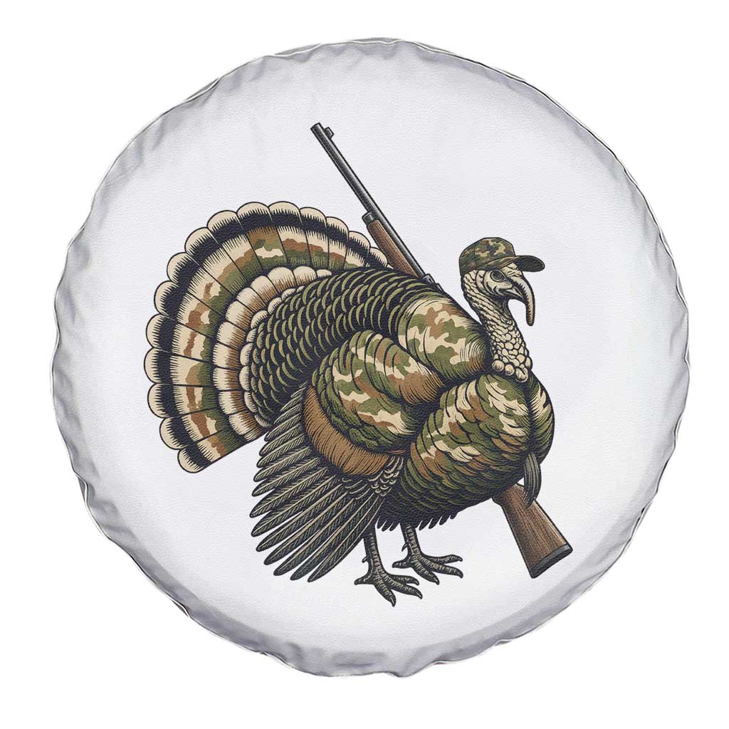 Funny Camo Turkey Hunter Rifle Gift Spare Tire Cover - Wonder Print Shop