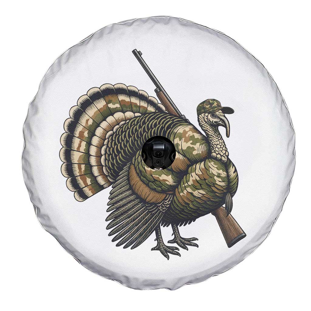 Funny Camo Turkey Hunter Rifle Gift Spare Tire Cover - Wonder Print Shop