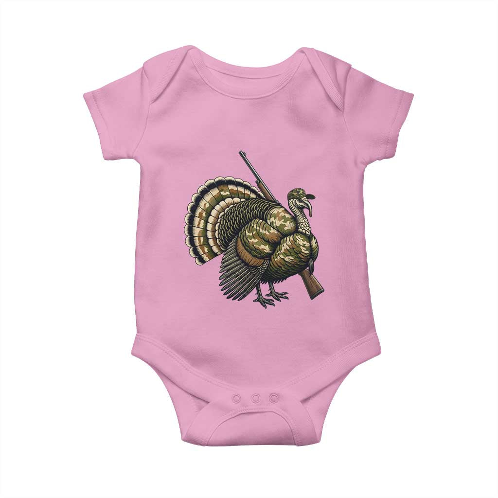 Funny Camo Turkey Hunter Rifle Gift Baby Onesie - Wonder Print Shop