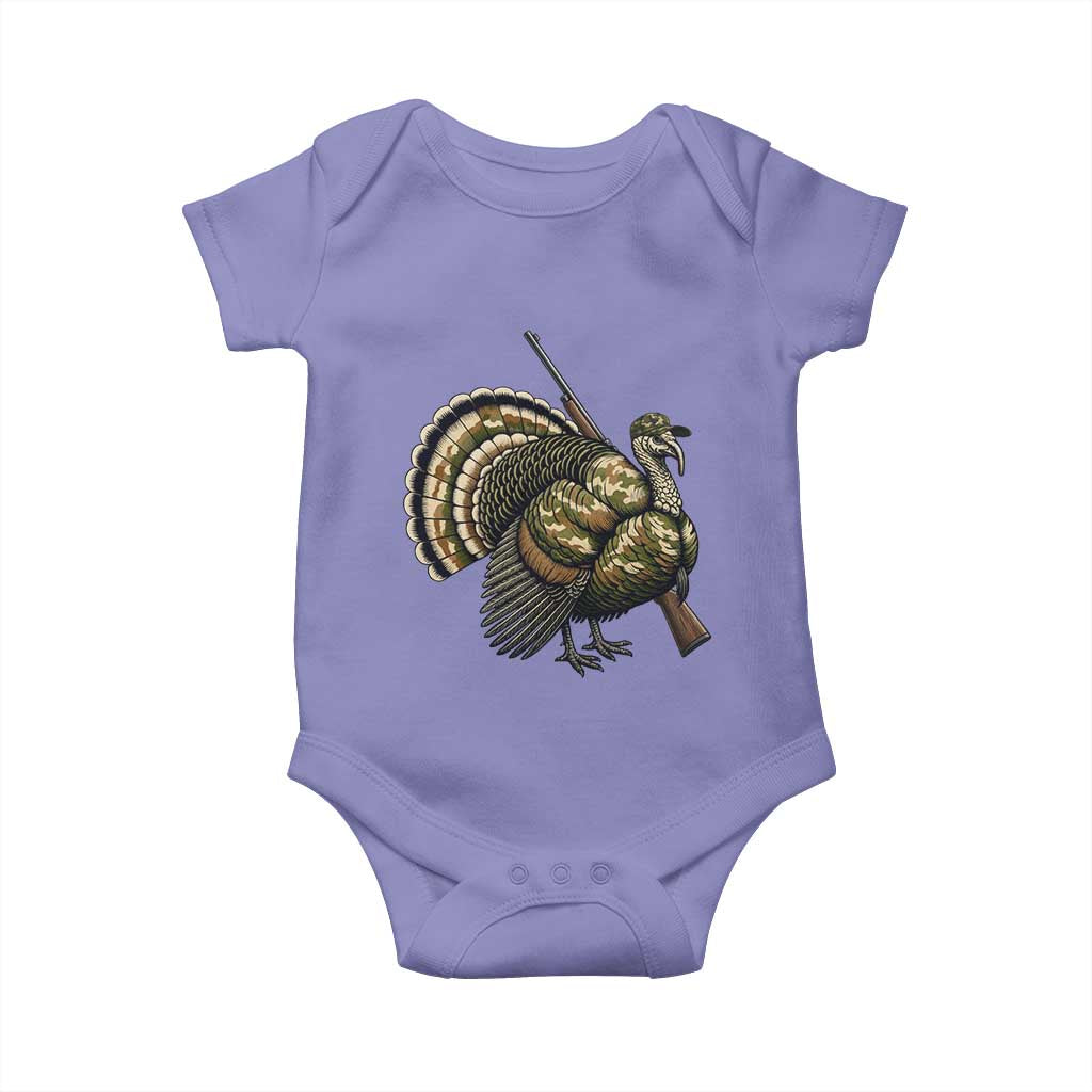 Funny Camo Turkey Hunter Rifle Gift Baby Onesie - Wonder Print Shop