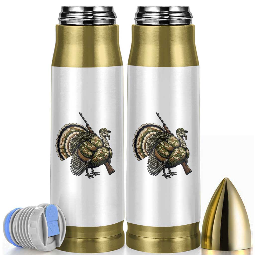 Funny Camo Turkey Hunter Rifle Gift Bullet Tumbler - Wonder Print Shop