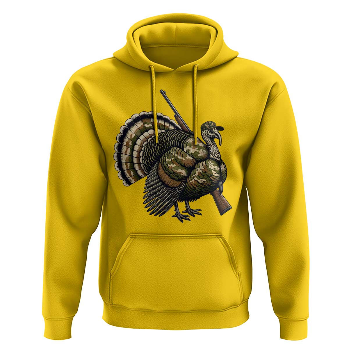 Funny Camo Turkey Hunter Rifle Gift Hoodie - Wonder Print Shop
