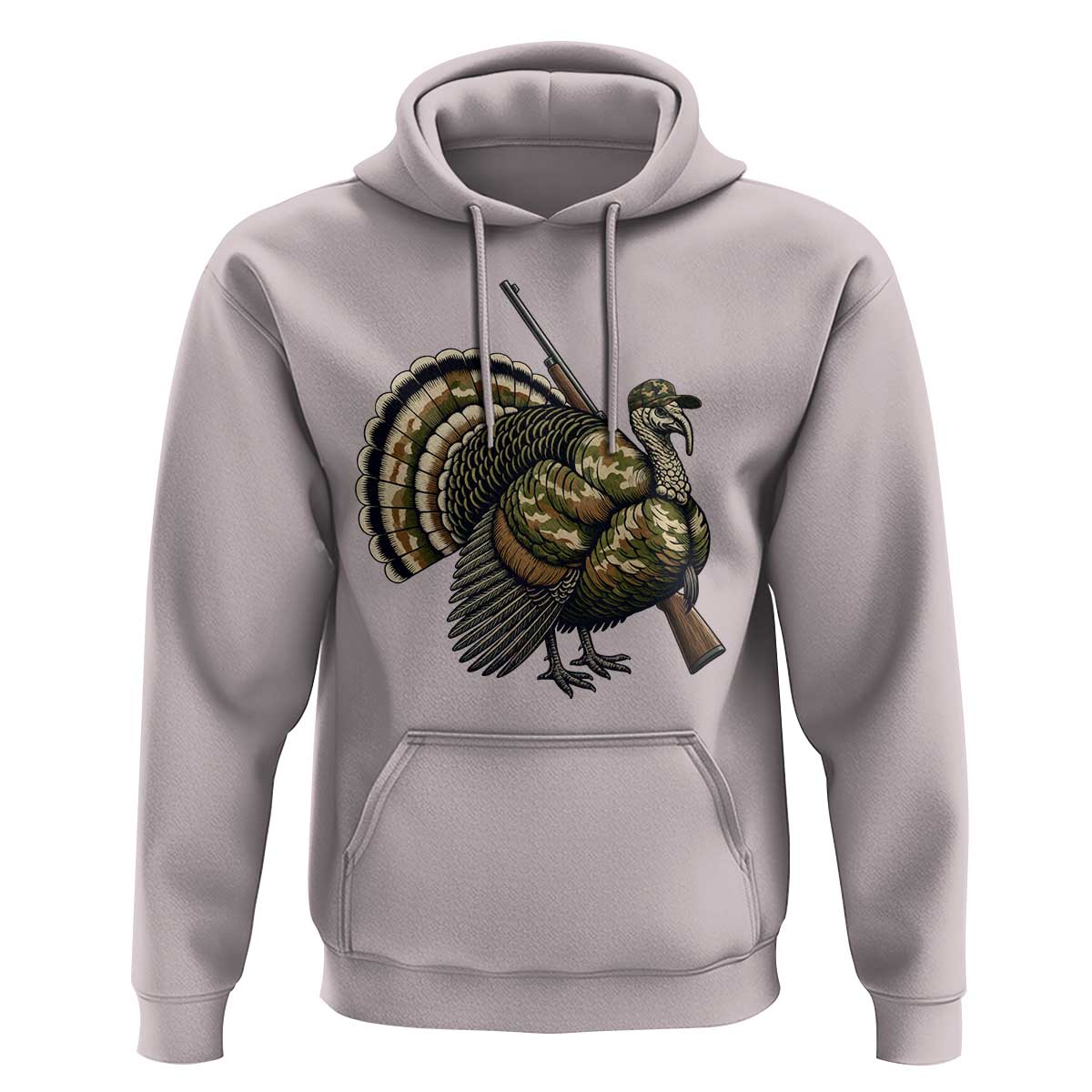 Funny Camo Turkey Hunter Rifle Gift Hoodie - Wonder Print Shop
