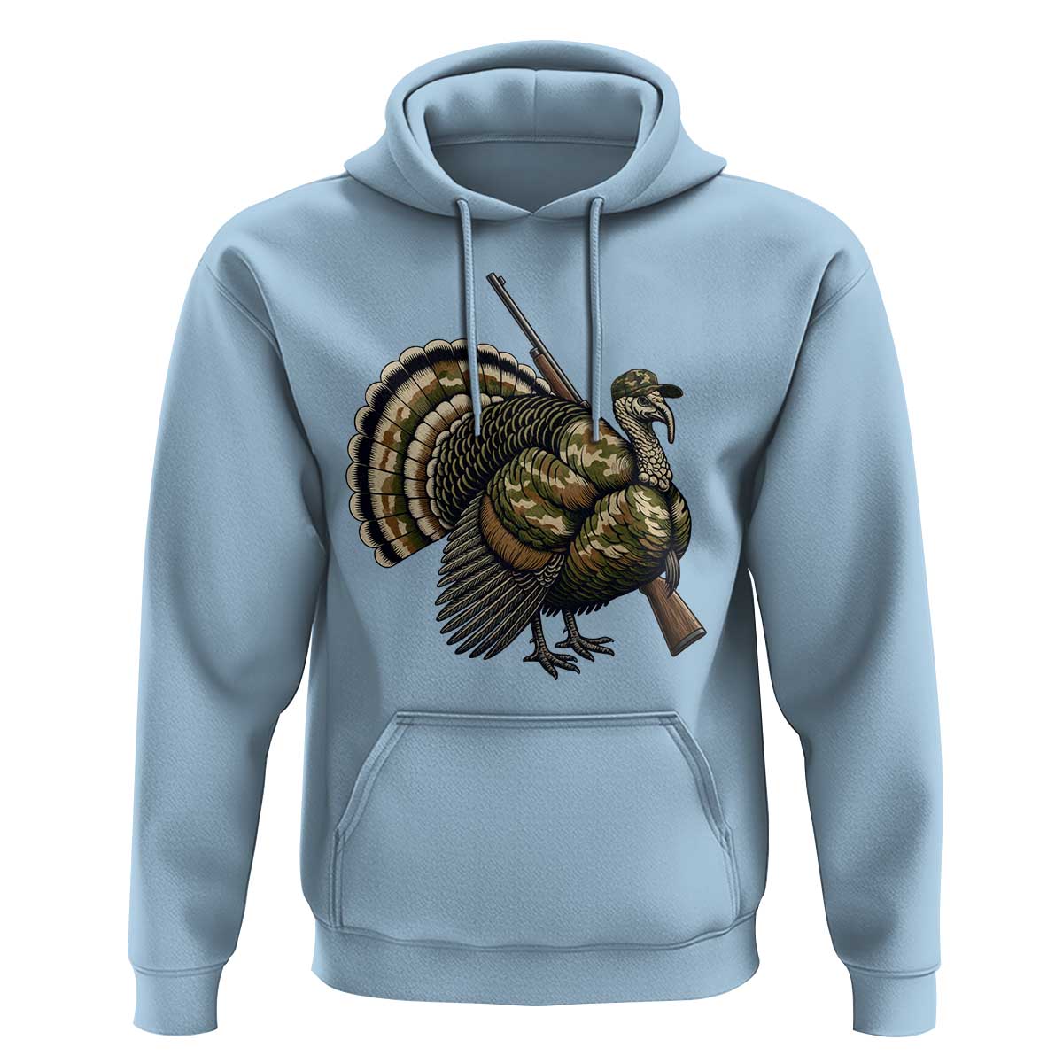 Funny Camo Turkey Hunter Rifle Gift Hoodie - Wonder Print Shop