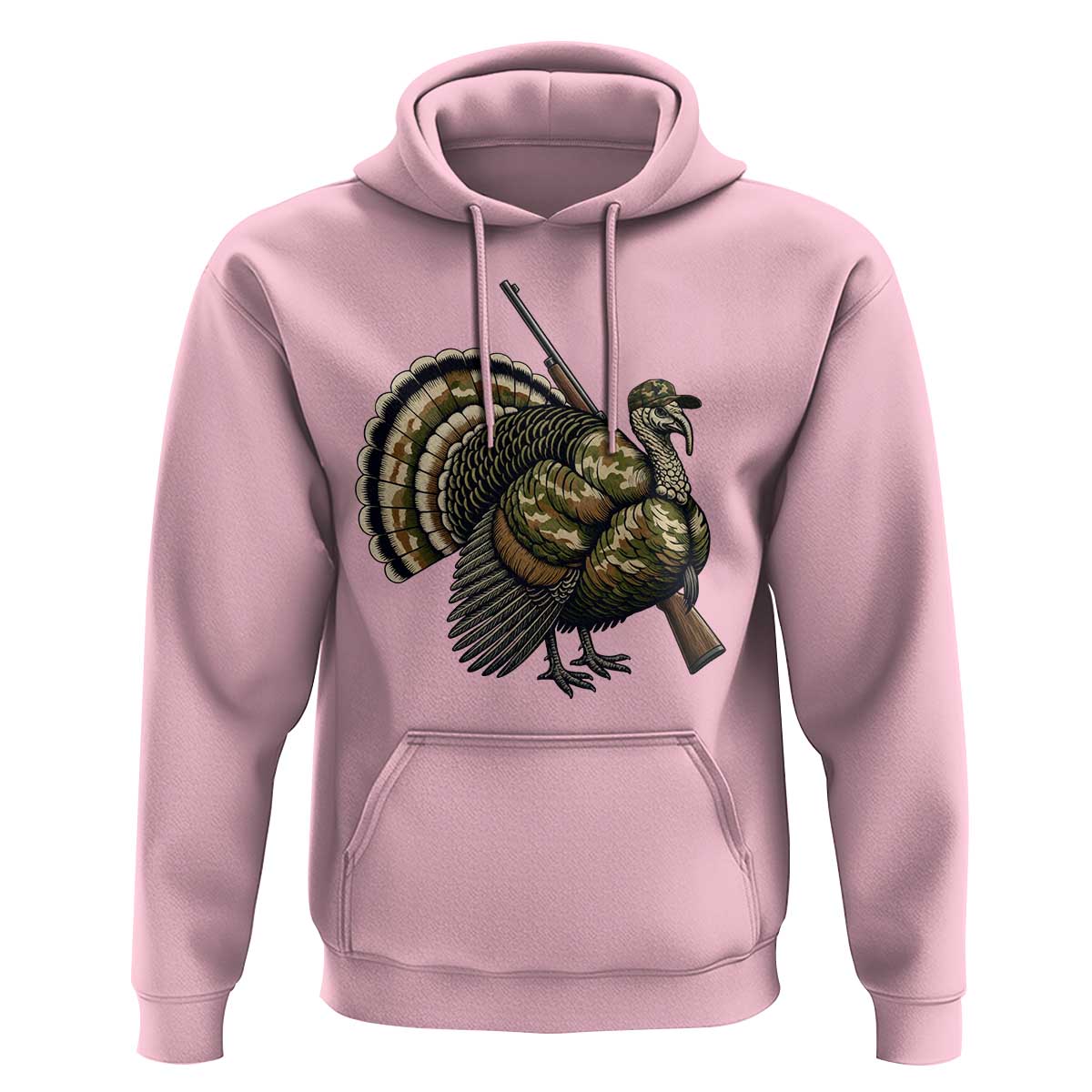 Funny Camo Turkey Hunter Rifle Gift Hoodie - Wonder Print Shop