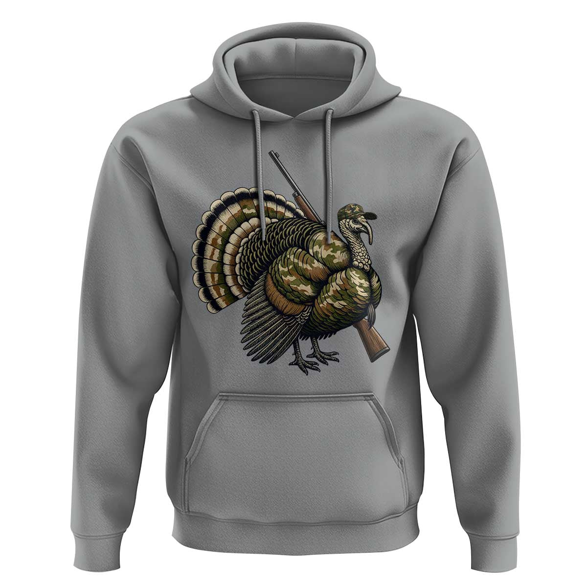 Funny Camo Turkey Hunter Rifle Gift Hoodie - Wonder Print Shop