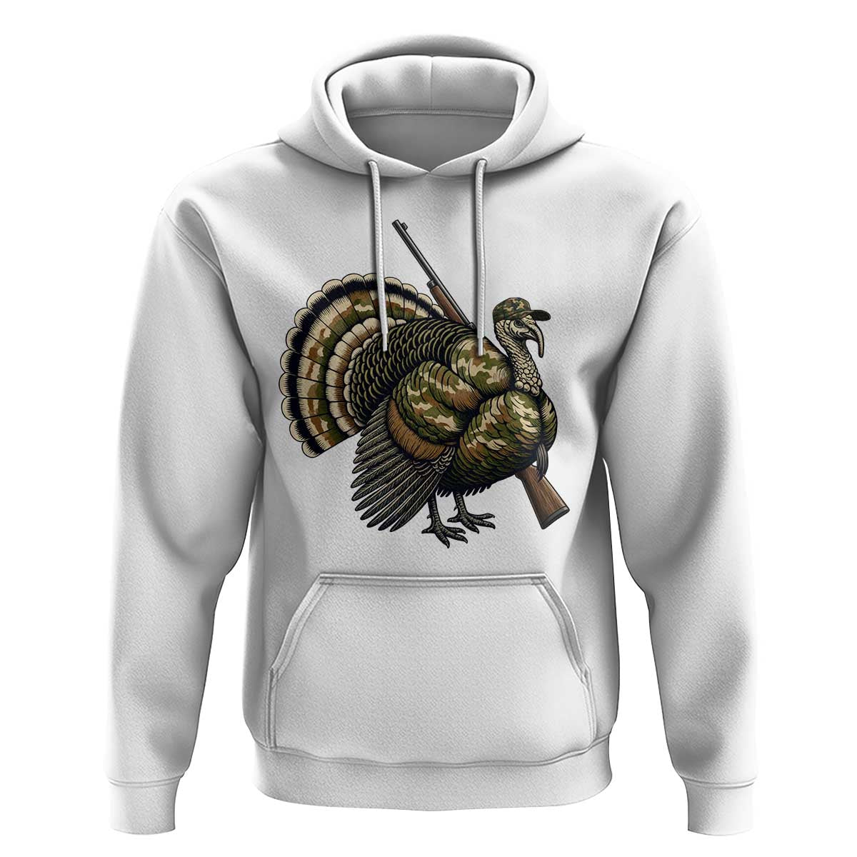 Funny Camo Turkey Hunter Rifle Gift Hoodie - Wonder Print Shop