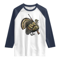 Funny Camo Turkey Hunter Rifle Gift Raglan Shirt - Wonder Print Shop