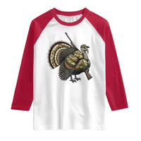 Funny Camo Turkey Hunter Rifle Gift Raglan Shirt - Wonder Print Shop