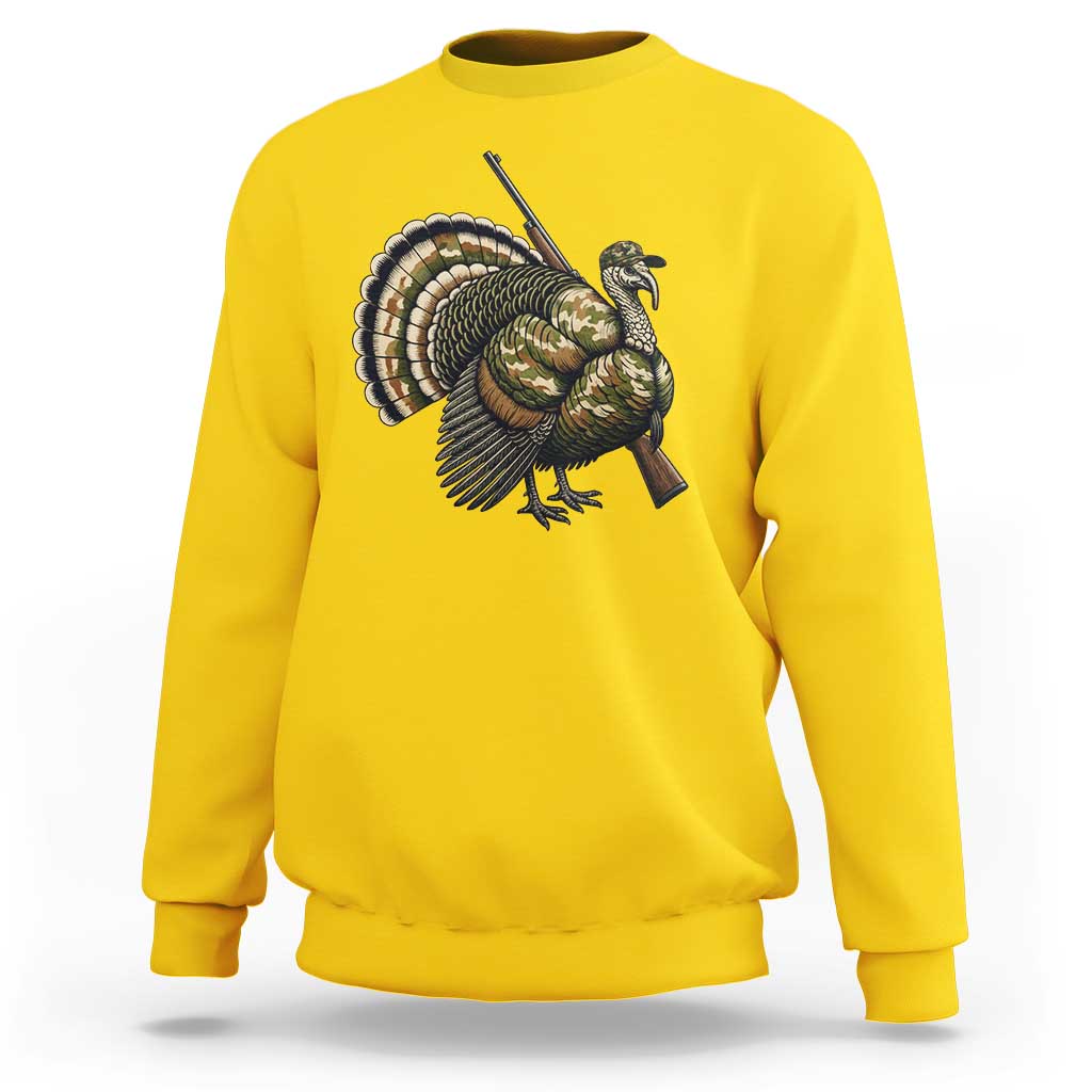 Funny Camo Turkey Hunter Rifle Gift Sweatshirt - Wonder Print Shop