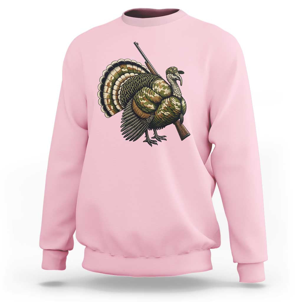 Funny Camo Turkey Hunter Rifle Gift Sweatshirt - Wonder Print Shop