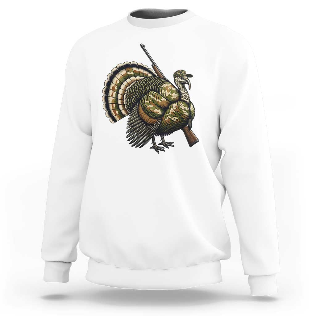 Funny Camo Turkey Hunter Rifle Gift Sweatshirt - Wonder Print Shop