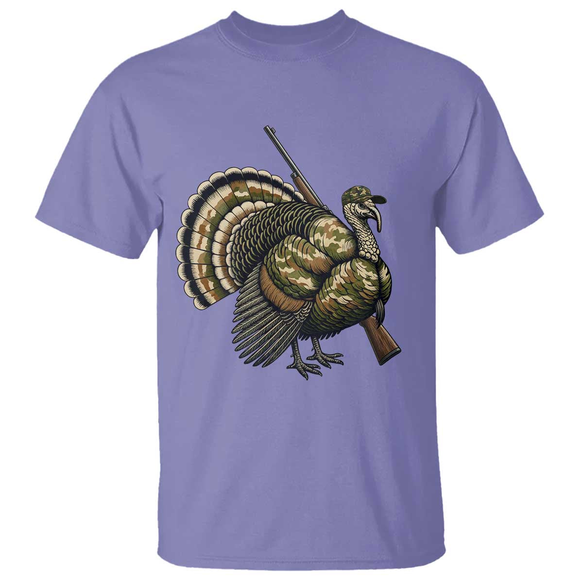 Funny Camo Turkey Hunter Rifle Gift T Shirt - Wonder Print Shop