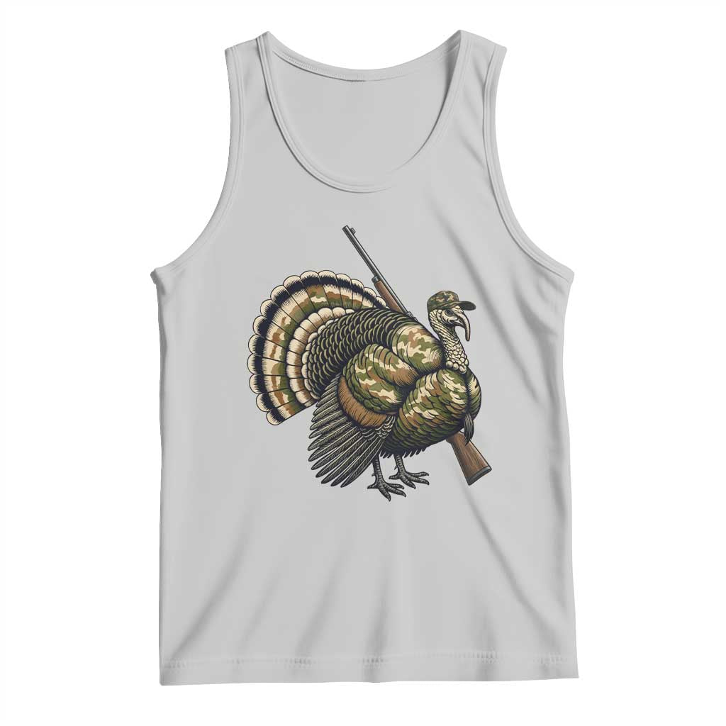 Funny Camo Turkey Hunter Rifle Gift Tank Top - Wonder Print Shop