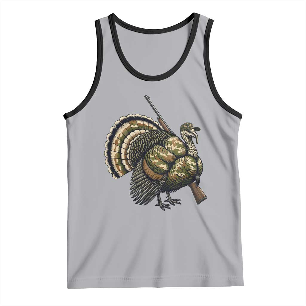 Funny Camo Turkey Hunter Rifle Gift Tank Top - Wonder Print Shop