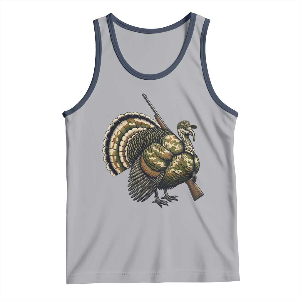 Funny Camo Turkey Hunter Rifle Gift Tank Top - Wonder Print Shop